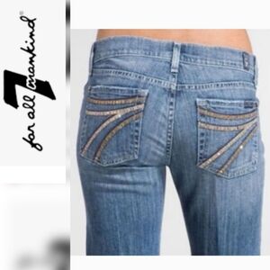 7 For All Mankind Dojo blue jeans rhinestone pocket